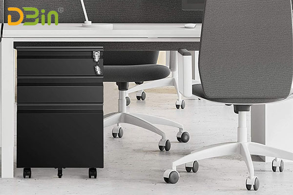 Wholesale price three drawer black pedestal for office